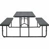 Global Industrial 6' Folding Plastic Picnic Table, Charcoal 695769CH